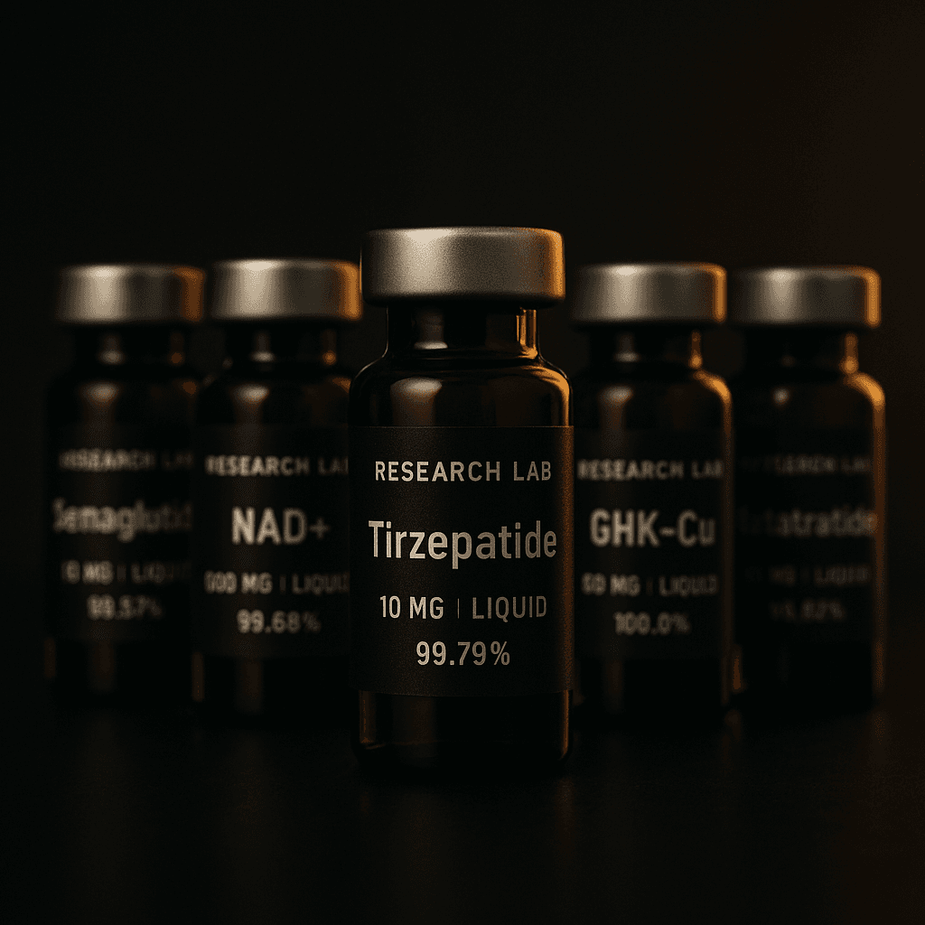 Research laboratory peptide vials